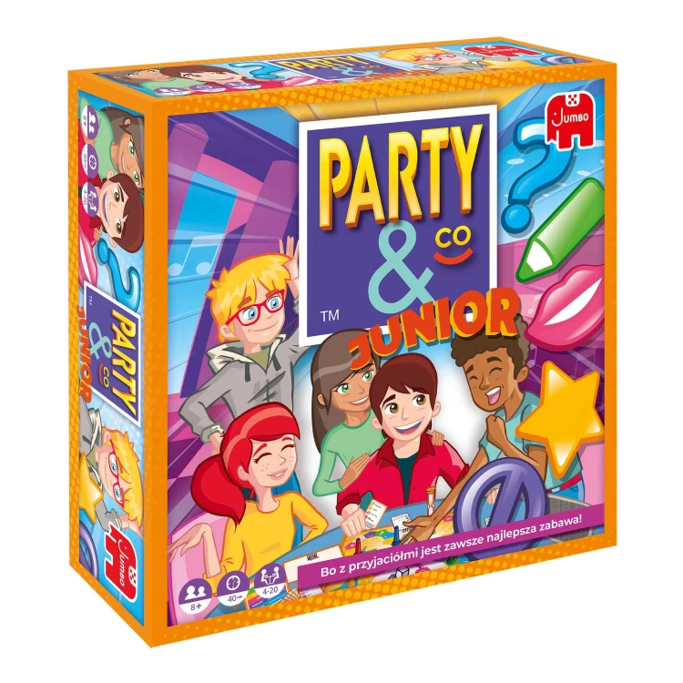 Karty i akcesoria do gry Party &amp; Co Junior TM TOYS, zestaw z zadaniami dla dzieci