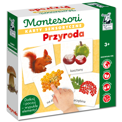 Montessori Przyroda Edgard PAP, karty sensoryczne z realistycznymi ilustracjami natury