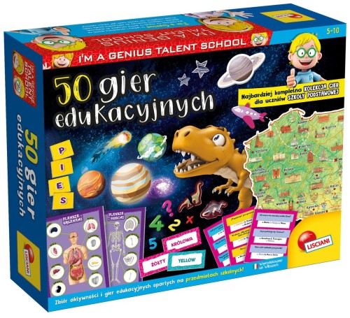 50 gier edukacyjnych Lisciani dla dzieci 5+ – zestaw zabaw i eksperymentów