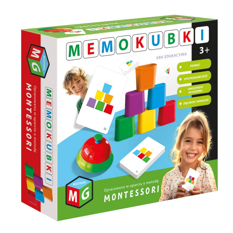 Gra Memokubki MULTIGRA do odtwarzania układów kubków na podstawie kart
