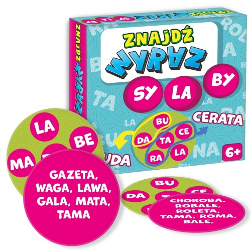 Znajdź Wyraz. Sylaby KANGUR, edukacyjna gra słowna z ukrytymi wyrazami