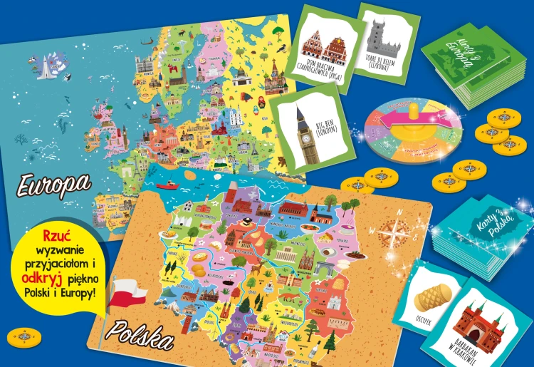 Gra geograficzna Lisciani Polska i Europa z ilustracjami zabytków i ciekawych miejsc