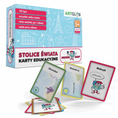 Stolice Świata MundiMap ArtGlob – karty edukacyjne do poznawania państw i stolic