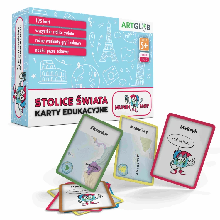 Stolice Świata MundiMap ArtGlob – karty edukacyjne do poznawania państw i stolic