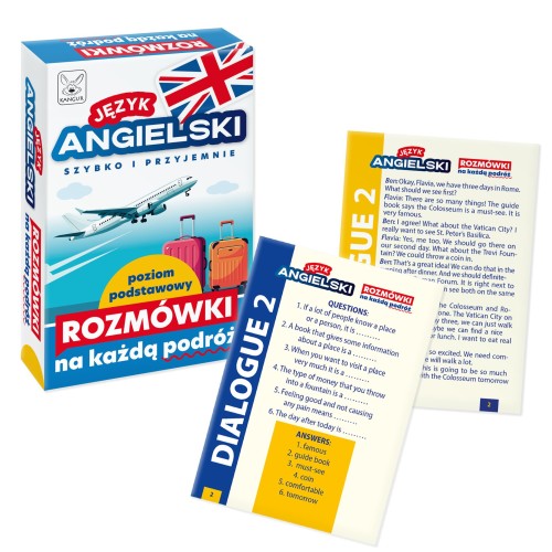 Język angielski, rozmówki KANGUR na każdą podróż do nauki dialogów