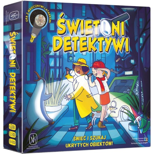 Świetlni detektywi NASZA KSIĘGARNIA – gra planszowa z magicznymi latarkami do wspólnej zabawy