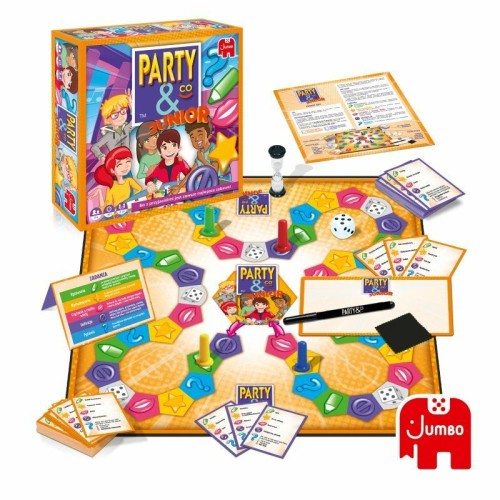Party &amp; Co Junior TM TOYS – rodzinna gra imprezowa z planszą i kartami