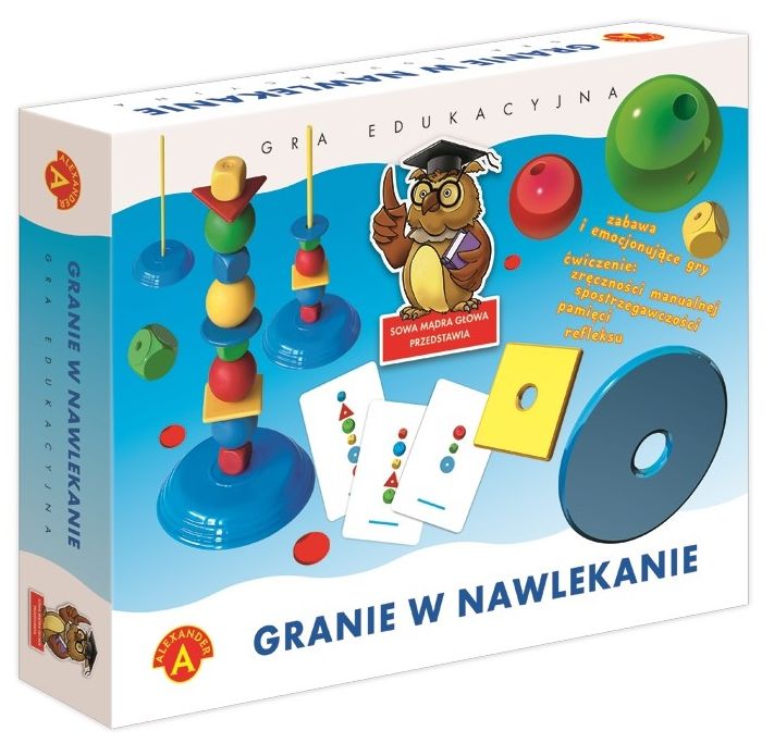 Karty wzorów i elementy do układania w grze Granie w Nawlekanie ALEXANDER GRY