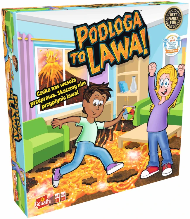 Gra ruchowa Podłoga to lawa GOLIATH z kolorowymi polami i elementami do wspólnej zabawy