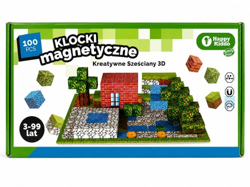 Klocki magnetyczne 3D pikselowe SMILY PLAY, kostki do budowania przestrzennych konstrukcji.