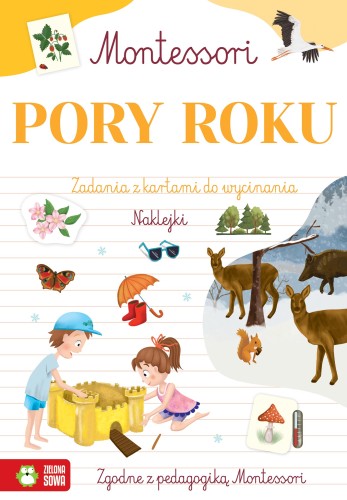 Zeszyt Montessori Pory roku ZIELONA SOWA z naklejkami i elementami do wycinania