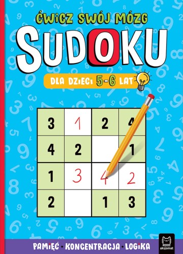 Książka Sudoku dla dzieci 5–6 lat AKSJOMAT z łamigłówkami logicznymi