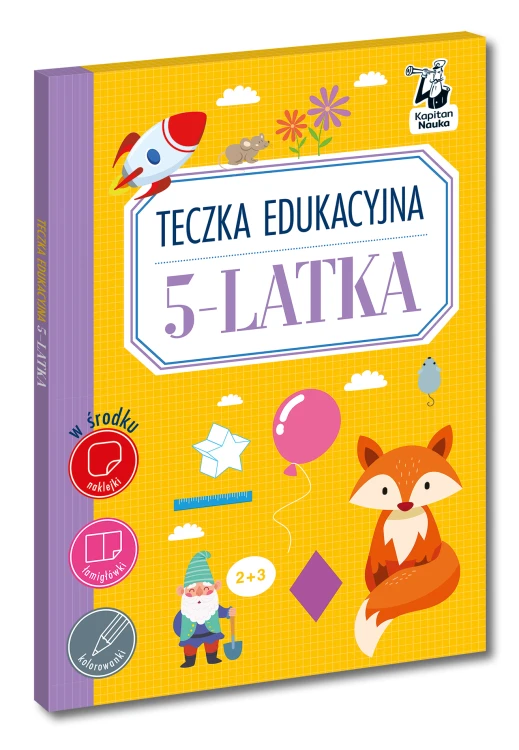 Teczka edukacyjna 5-latka Kapitan Nauka z elementarzem, ćwiczeniami i naklejkami