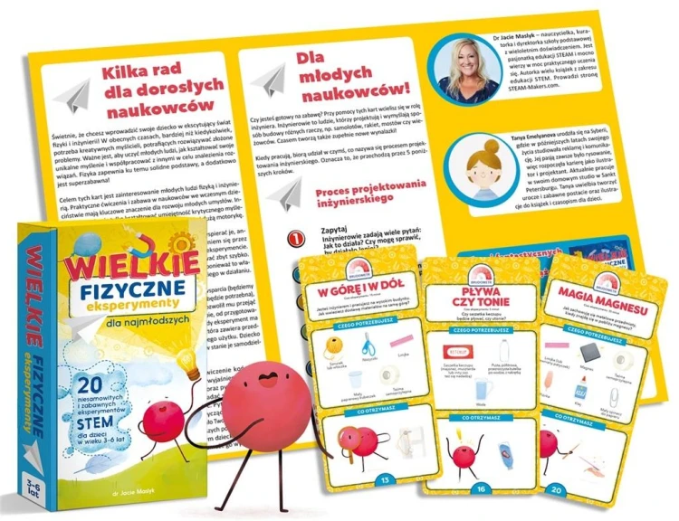 Karty z 20 fizycznymi eksperymentami STEM dla najmłodszych, wydawnictwo Api Papi