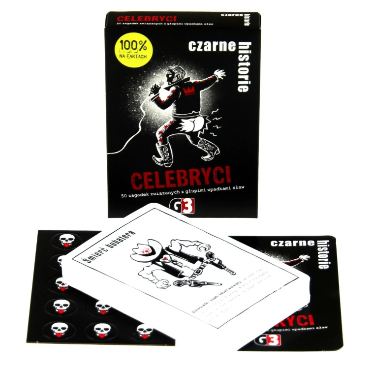Czarne historie Celebryci G3 – gra karciana z zagadkami o znanych osobach