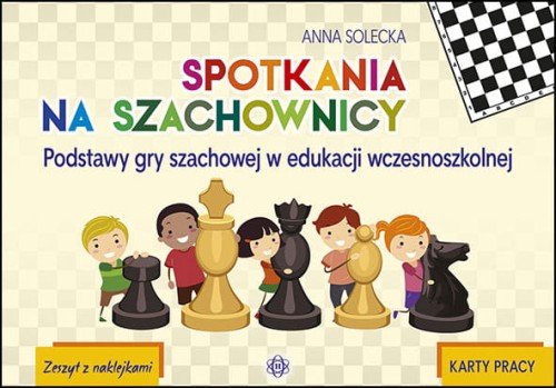 Spotkania na szachownicy Harmonia podręczniki – okładka kart pracy do nauki szachów