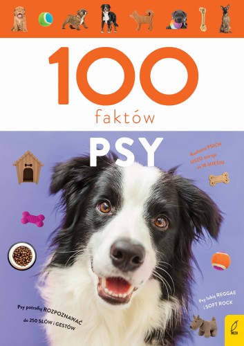 Książka edukacyjna 100 faktów. Psy marki Wilga o rasach i ciekawostkach dla dzieci