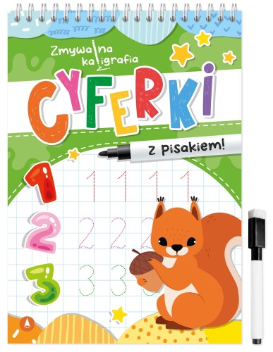 Cyferki – zmywalna kaligrafia dla dzieci, książka do nauki pisania cyfr po śladzie