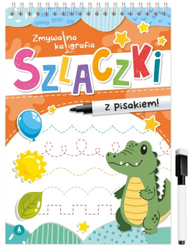 Książka Szlaczki – zmywalna kaligrafia Skrzat do ćwiczeń grafomotorycznych i pisania po śladzie