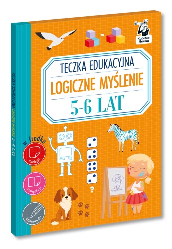 Teczka edukacyjna Kapitan Nauka do logicznego myślenia z ćwiczeniami i naklejkami dla dzieci 5–6 lat