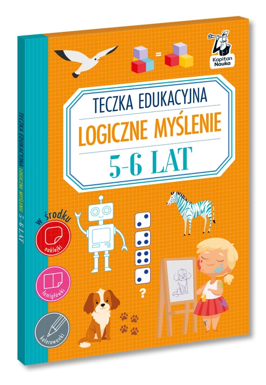 Teczka edukacyjna Kapitan Nauka do logicznego myślenia z ćwiczeniami i naklejkami dla dzieci 5–6 lat