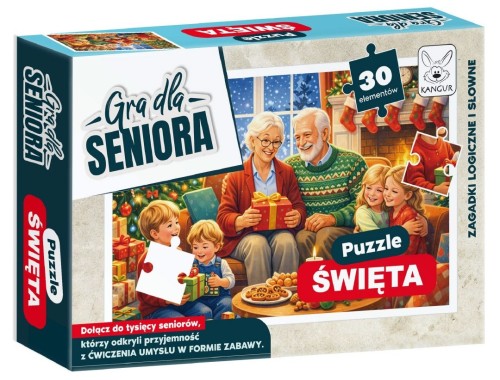 Puzzle świąteczne dla seniora KANGUR, 30 elementów dla osób starszych 70+