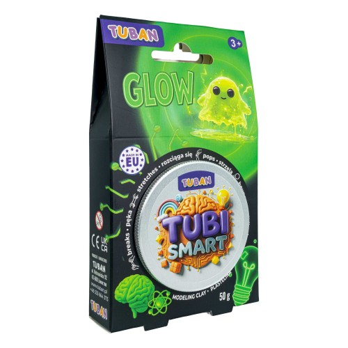 Plastelina sensoryczna Tubi Smart Glow 50 g, rozciągliwa masa świecąca w ciemności
