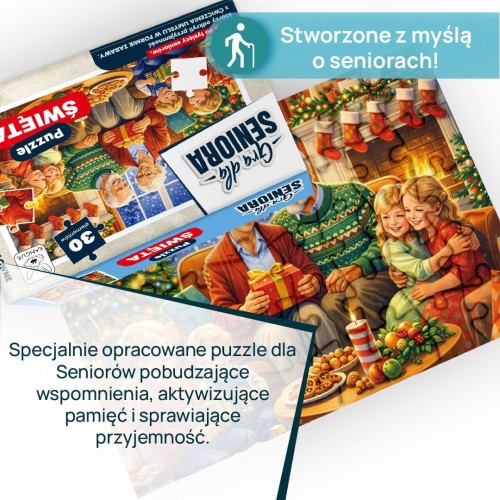 Świąteczna układanka KANGUR dla seniorów do ćwiczenia pamięci i koncentracji