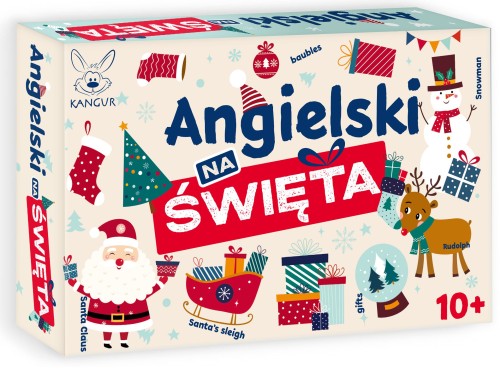 Karty i pytania w grze Angielski na Święta KANGUR do nauki języka przez quiz
