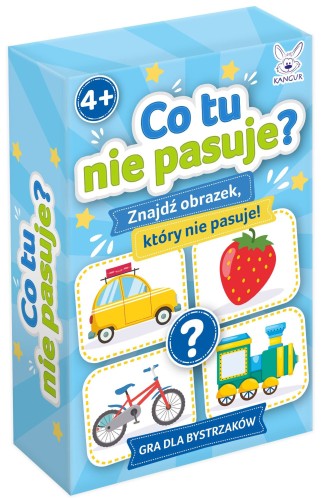 Karty gry Co tu nie pasuje? Mini KANGUR do porównywania czterech ilustracji