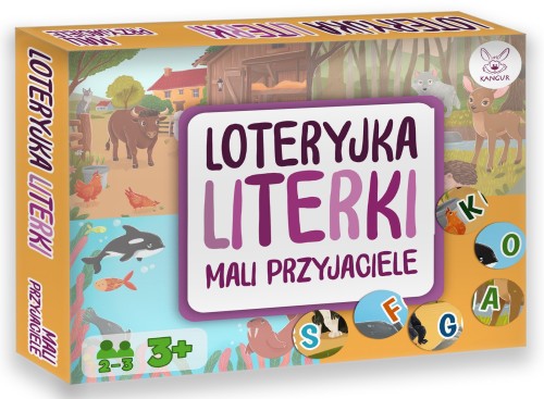 Mali Przyjaciele KANGUR – żetony z literkami do łączenia z ilustracjami zwierząt