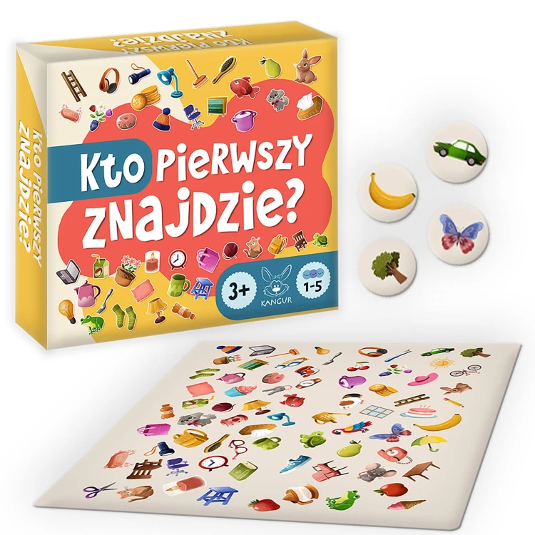 Gra Kto pierwszy znajdzie? KANGUR do wyszukiwania obrazków na planszy