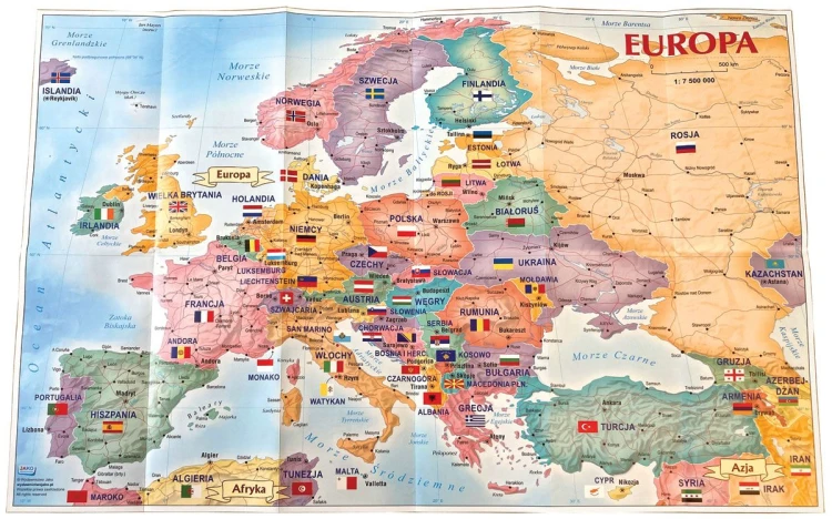Kartoniki z flagami w grze Memory Flagi Europy JAKO do odnajdywania par