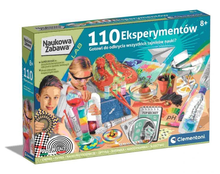 Zestaw Clementoni: 110 eksperymentów dla dzieci do nauki STEM
