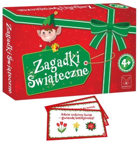Zagadki świąteczne KANGUR dla dzieci 4+ – gra z 108 kolorowymi zagadkami obrazkowymi