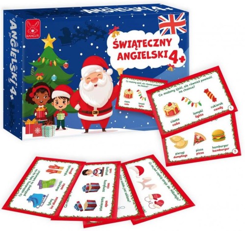 Gra edukacyjna Świąteczny Angielski 4+ KANGUR z kartami i bożonarodzeniowymi zagadkami
