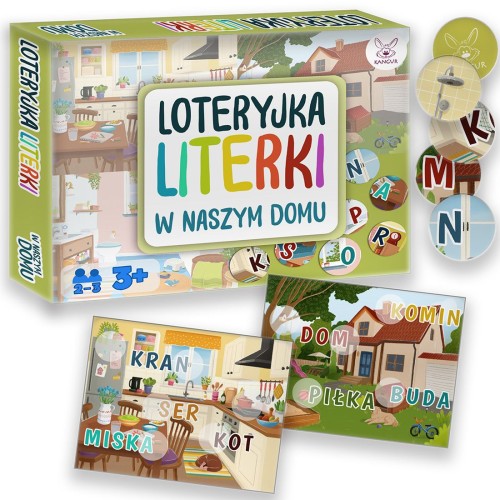 Loteryjka Literki KANGUR – gra do nauki alfabetu i dopasowywania obrazków