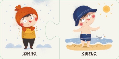 Pucio. Przeciwieństwa – ilustracje przedstawiające przeciwstawne pojęcia do dopasowania