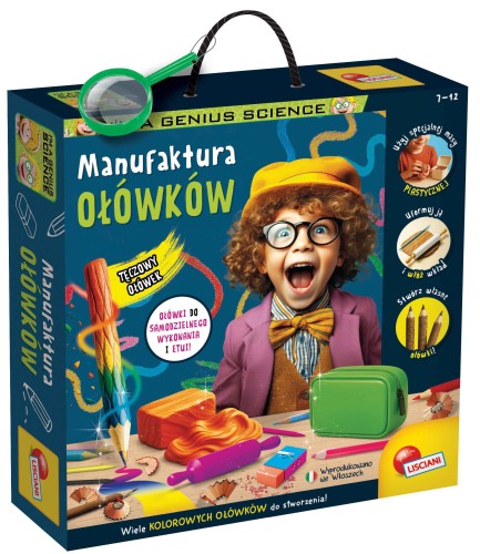 Manufaktura Ołówków Lisciani, naukowy zestaw do samodzielnego tworzenia ołówków dla dzieci 7+