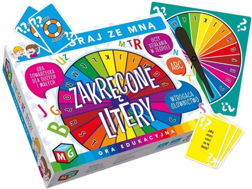 Zakręcone Litery MULTIGRA – edukacyjna gra słowna z tarczą ze strzałką i kartami