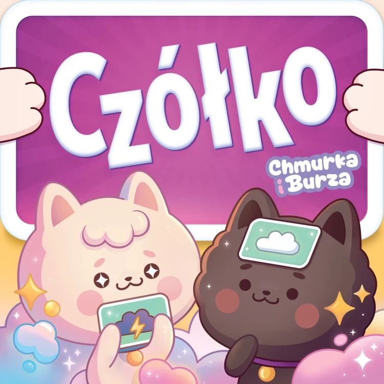 Czółko: Chmurka i Burza Portal Games, gra karciana dla dzieci do odgadywania haseł