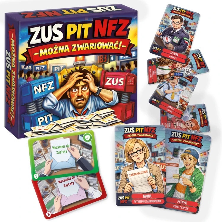 ZUS PIT NFZ Można zwariować! KANGUR – imprezowa gra karciana dla dorosłych