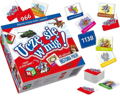 Gra memory Historia Polski MULTIGRA z ilustrowanymi tabliczkami o datach i wydarzeniach