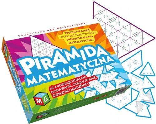 Piramida Matematyczna MULTIGRA, gra edukacyjna z 100 elementami do ćwiczenia działań