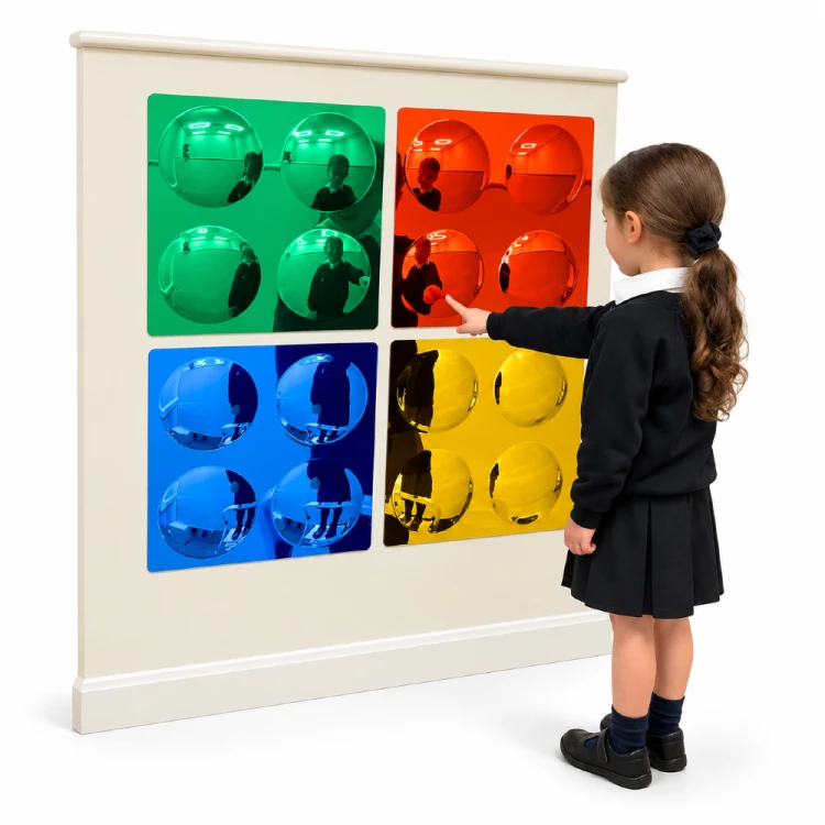 Kolorowe lustra sensoryczne Playlearn – 4 szt., 33 × 33 cm paktoo pl.png