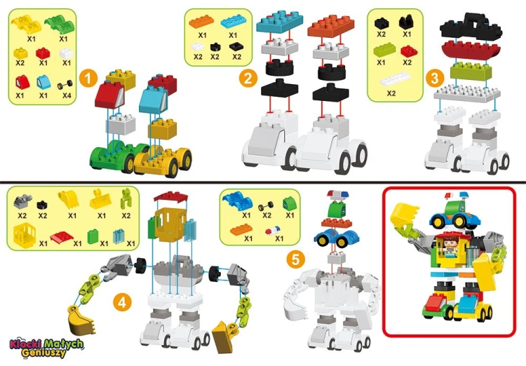 Klocki RoboGiant ASKATO do konstruowania robotów i pojazdów budowlanych