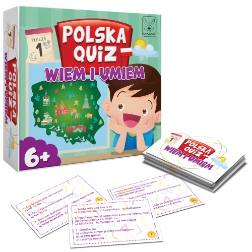 Polska Quiz Wiem i Umiem KANGUR, edukacyjna gra o Polsce dla dzieci od 6 lat
