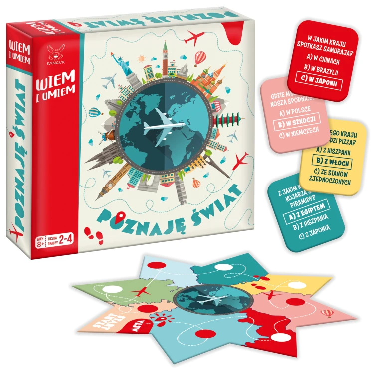 Gra edukacyjna Wiem i Umiem. Poznaję Świat KANGUR – quiz geograficzny dla dzieci 7+