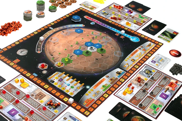 Elementy gry Terraformacja Marsa REBEL przygotowane do planowania kolejnych działań