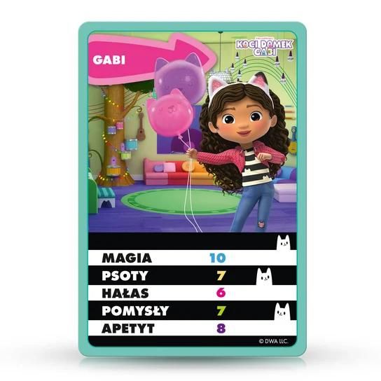 Top Trumps Junior Koci Domek Gabi – zestaw 33 kart i pomysły na różne rozgrywki